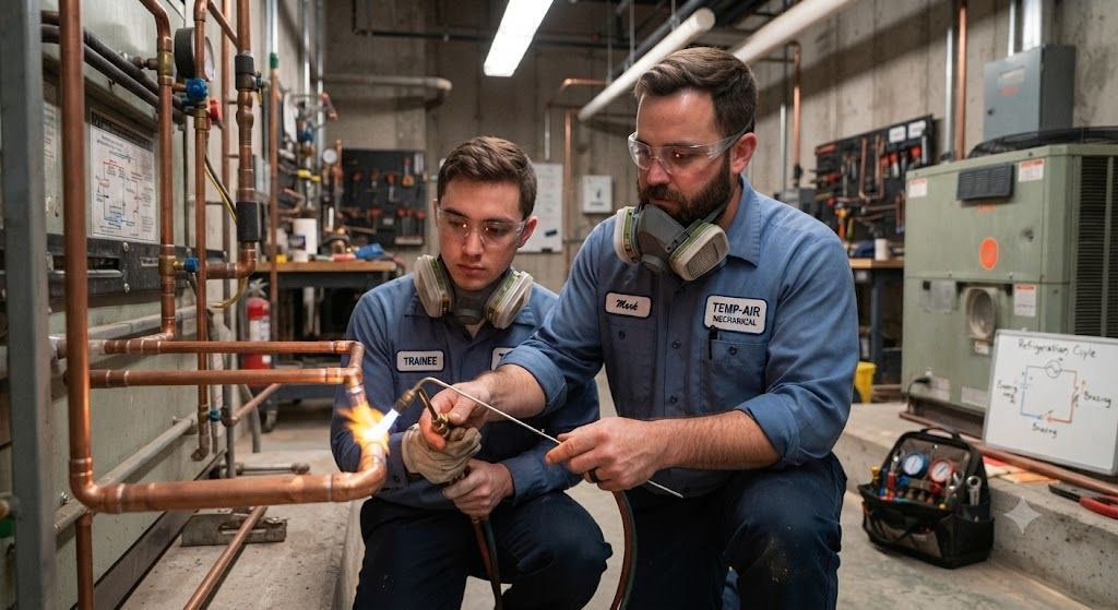 HVAC brazing copper refrigeration lines training