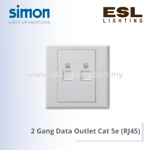 Simon Switch E3 SERIES 2 Gang Data Outlet Cat 5e (RJ45) - 305228