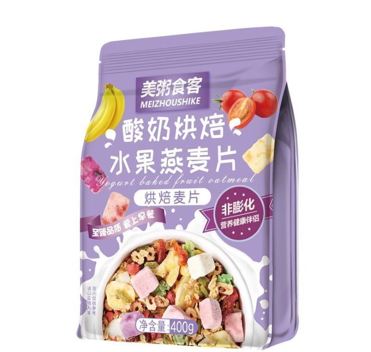 MEI ZHOU SHI KE OATMEAL-YOGURT BAKED FRUIT美粥食客 酸奶烘培 水果燕麦片(24*400G)