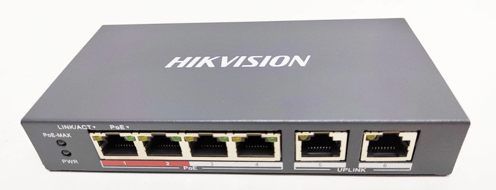 HIKVISION - DS-3E0106P-E/M - 4 Port Fast Ethernet Unmanaged POE Switch