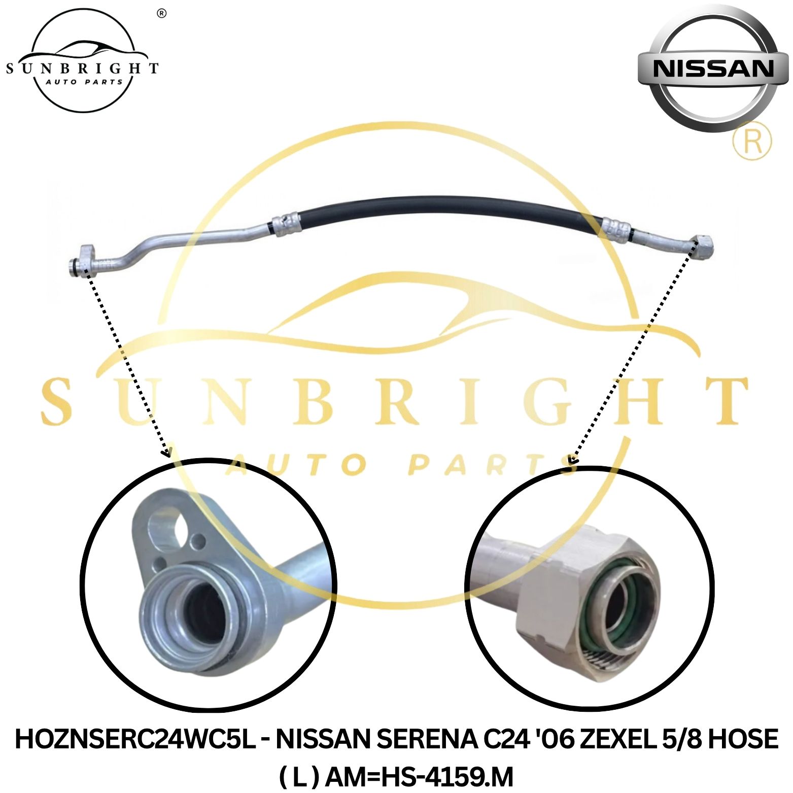 HOZNSERC24WC5L - NISSAN SERENA C24 '06 ZEXEL 5/8 HOSE ( L ) AM=HS-4159.M