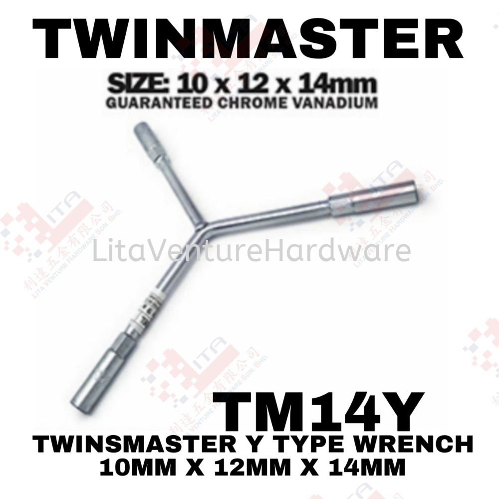 TWINMASTER BRAND Y TYPE WRENCH 10MM X 12MM X 14MM - TM14Y