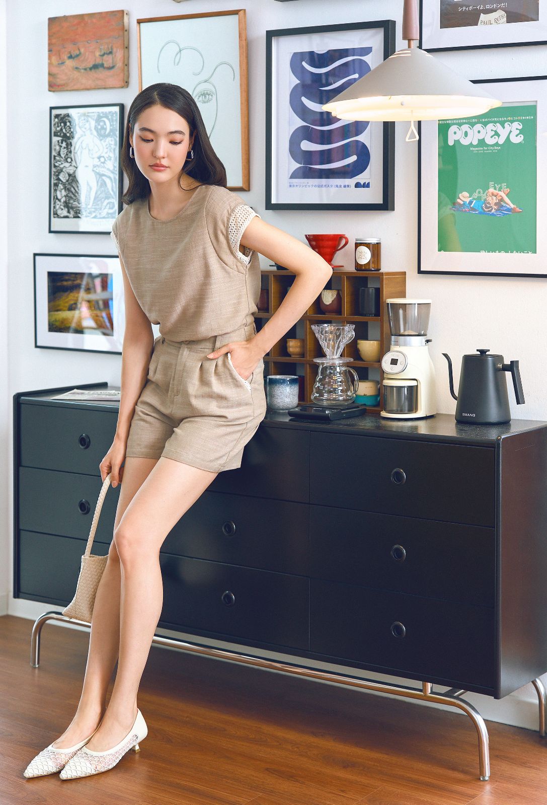 Natural Crochet Cotton Linen Top