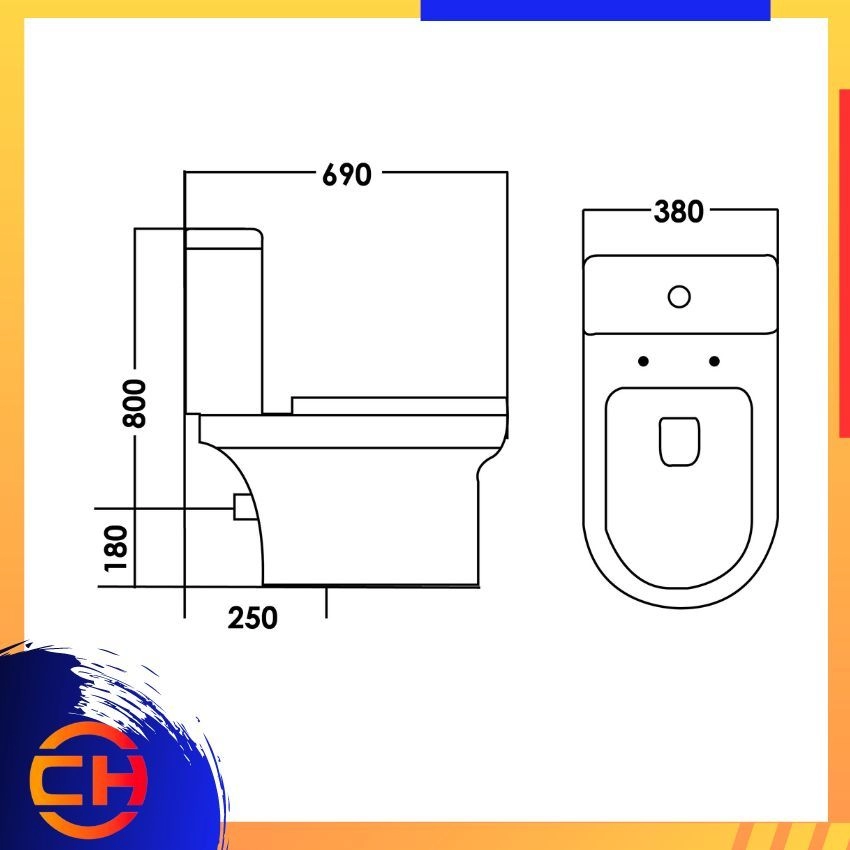 SORENTO CLOSE - COUPLED WATER CLOSET SRTWC8608 - RL 