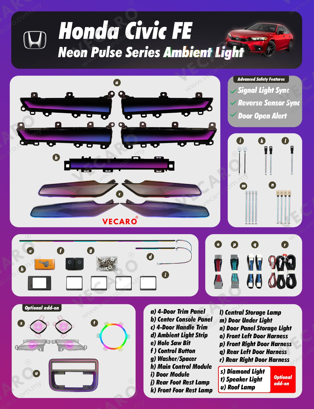Honda Civic FE Neon Pulse Ambient Light