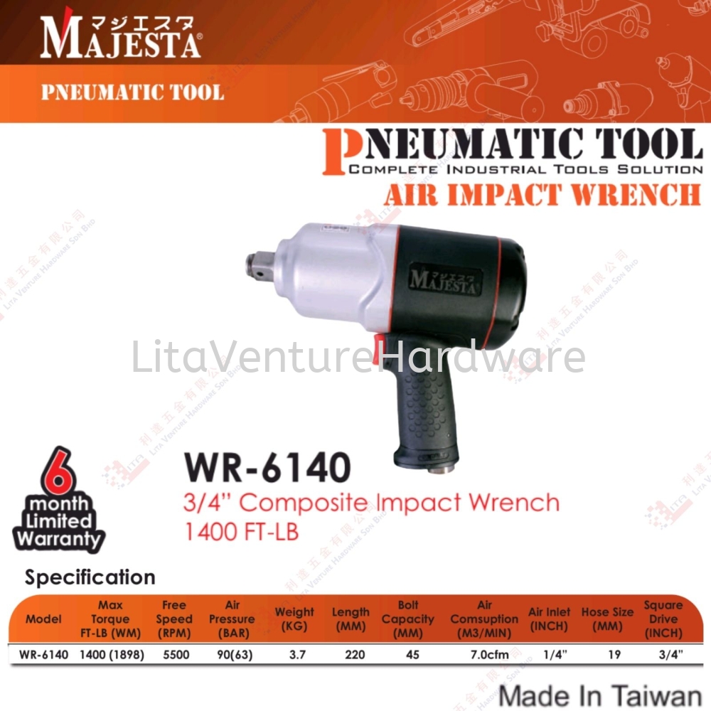 MAJESTA BRAND 3/4'' COMPOSITE IMPACT WRENCH - WR6140
