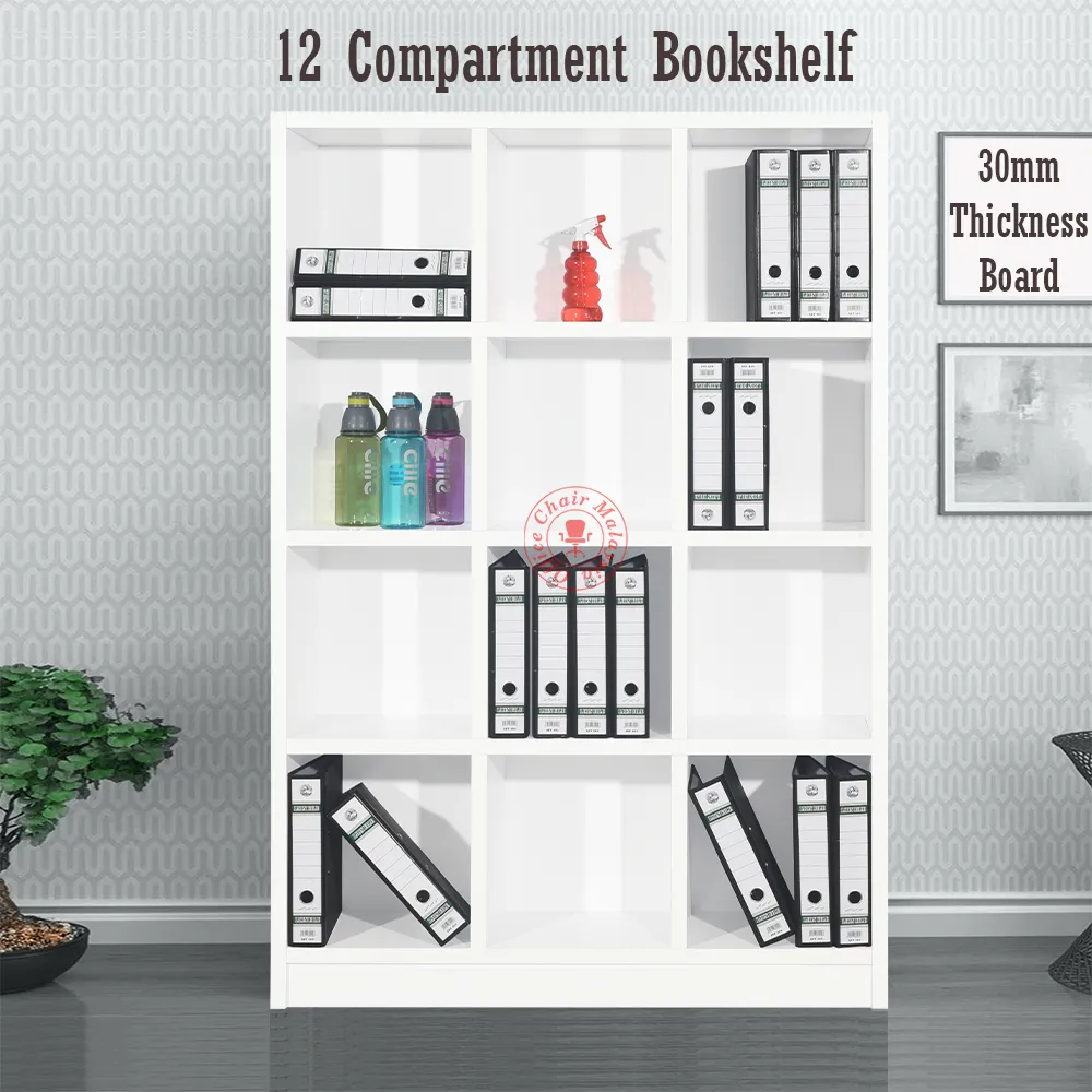 12 Compartment Bookshelf / Rak Fail - Thickness 30mm