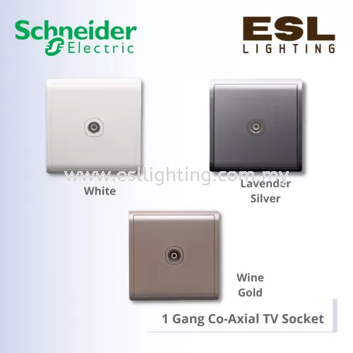 SCHNEIDER Pieno 1 Gang Co-Axial TV Socket - E8231TV_WE E8231TV_LS_G1 E8231TV_WG
