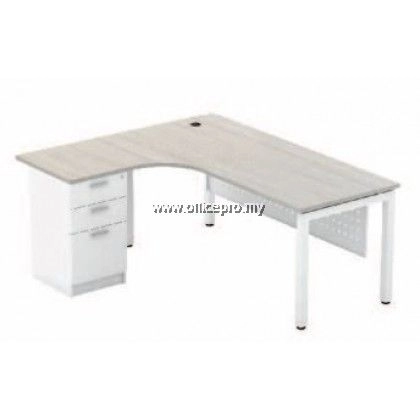 L-Shape Manager Table C/W Matrix U Leg & Pedestal 2D1F | Executive Table｜Office Table Banting IPUL-D