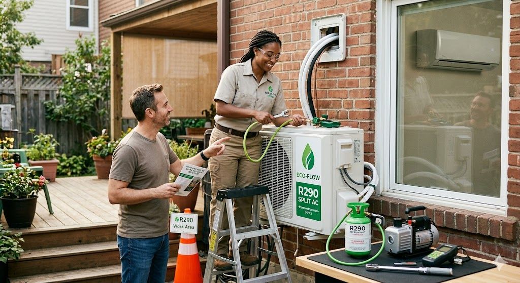 propane refrigerant split AC design