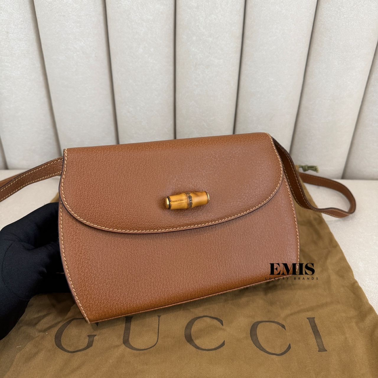 Gucci Bamboo Leather Crossbody Bag- 名牌二手包包
