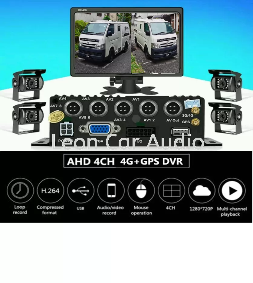 Commercial Vehicle 4CH 1080P AHD 4G Sim Card Onlive Mobile DVR Camera CCTV Realtime Live Video Recorder