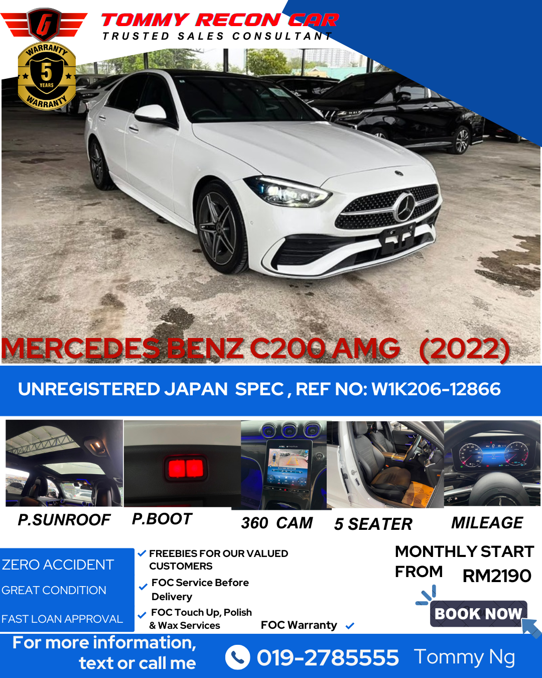 2022 MERCEDES BENZ C200 AMG LINE