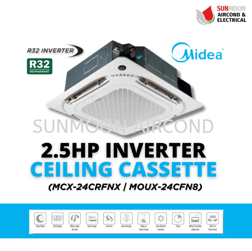 MIDEA CEILING CASSETTE AIR CONDITIONER 2.5HP R32 INVERTER - MAKE YOURSELF AT HOME (KUALA LUMPUR/SELANGOR/MALAYSIA)