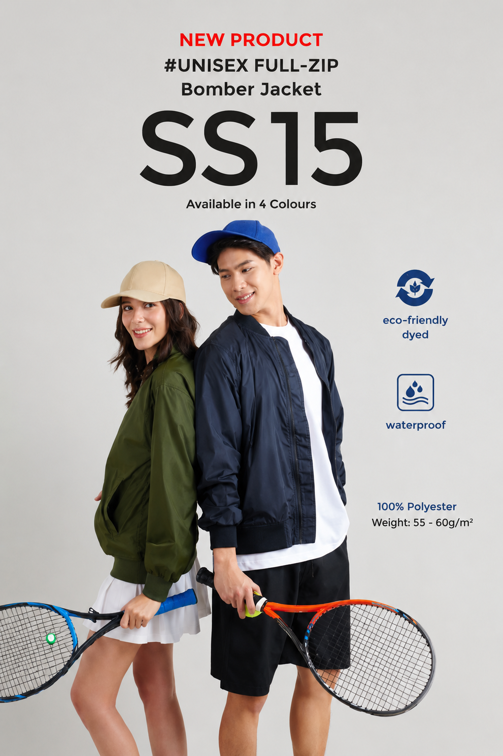 Unisex Full-Zip Bomber Jacket - SS15