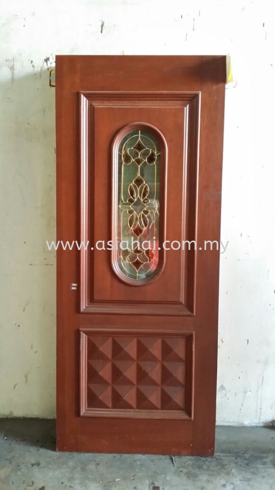 Solid Decorative Classic Door with Temperated Glass