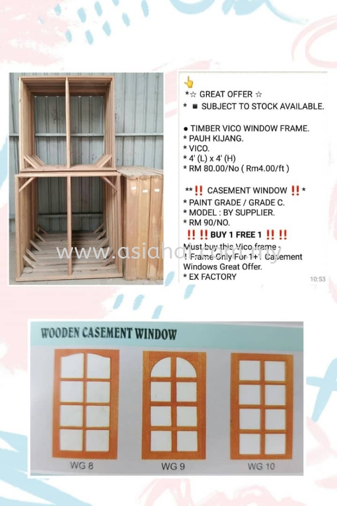 Timber Vico Window Frame and Casement Window Offer