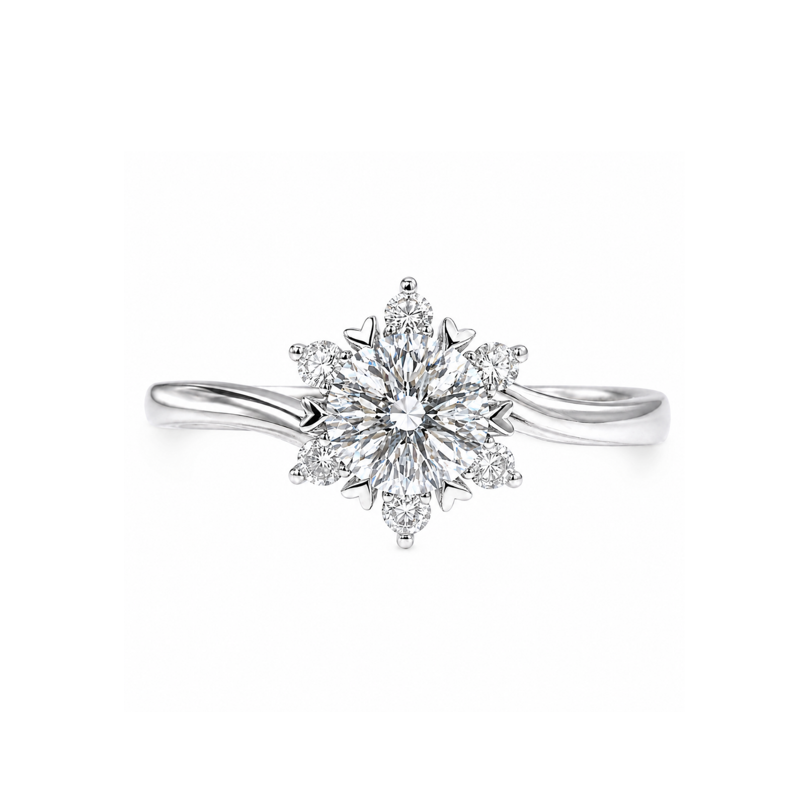 Roman & Co庐 Aurevon Snowflake Halo Engagement Ring