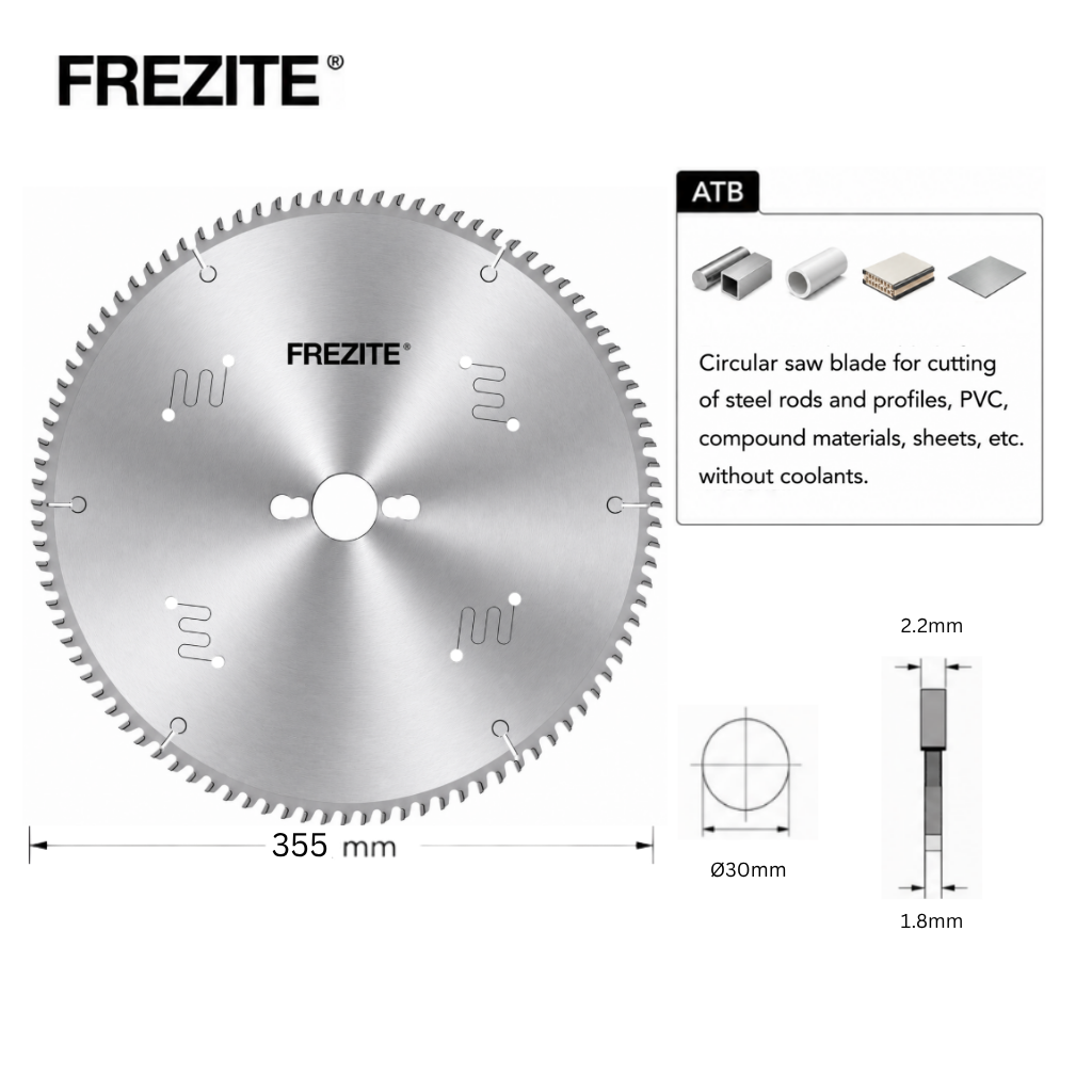 Frezite 355MM X 2.2/1.8 X 30H X 90T DRY CUT TCT SAW BLADE