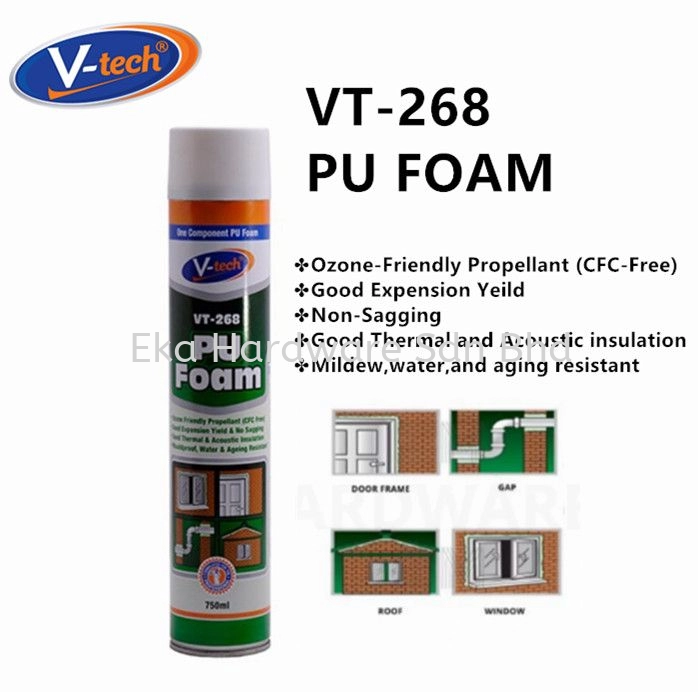 V-Tech (VT-268) Polyurethane PU FOAM 750ML Silicone