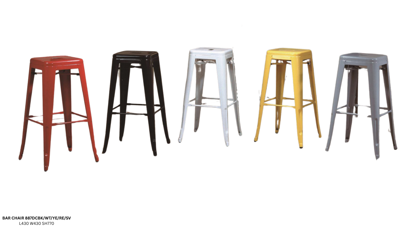 BAR CHAIR YG-887DCBK/WT/YE/RE/SV