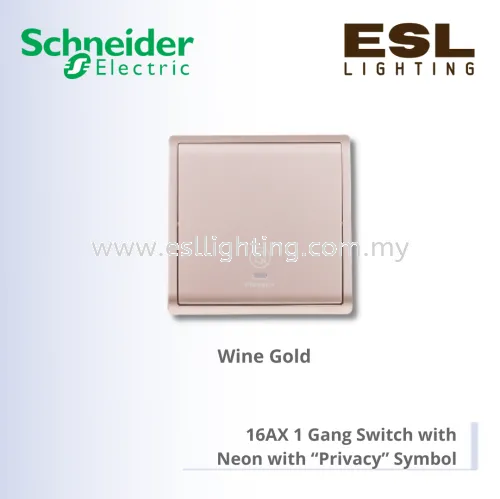 SCHNEIDER Pieno 16AX 1 Gang Switch with Neon with “Privacy” Symbol - E8231DS_WG_G11