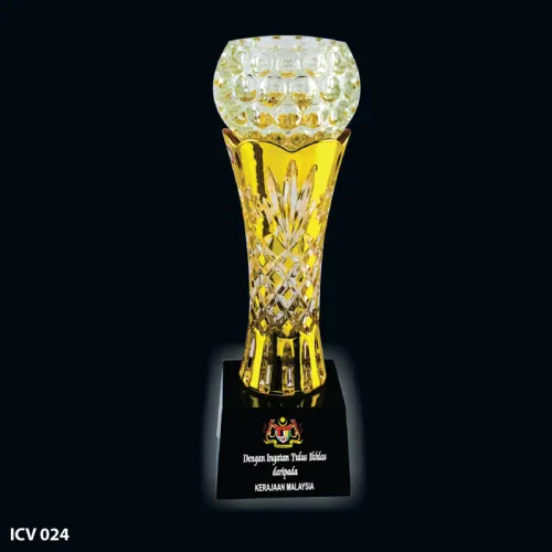 Elegant Golden Crystal Vase - ICV 024