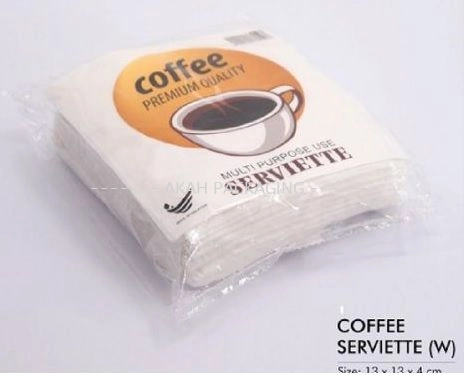 Serviette Pulp Tissue 40's WHITE 'COFFEE' 