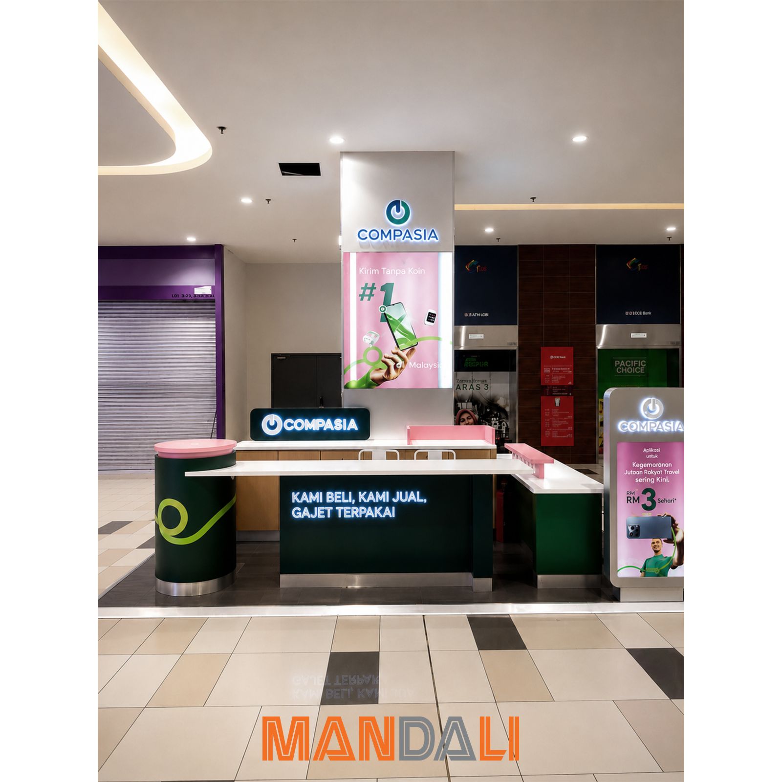 Front View - CompAsia Kiosk @ KTCC Mall, Kuala Terengganu | Commercial Design | Renovation in Selangor