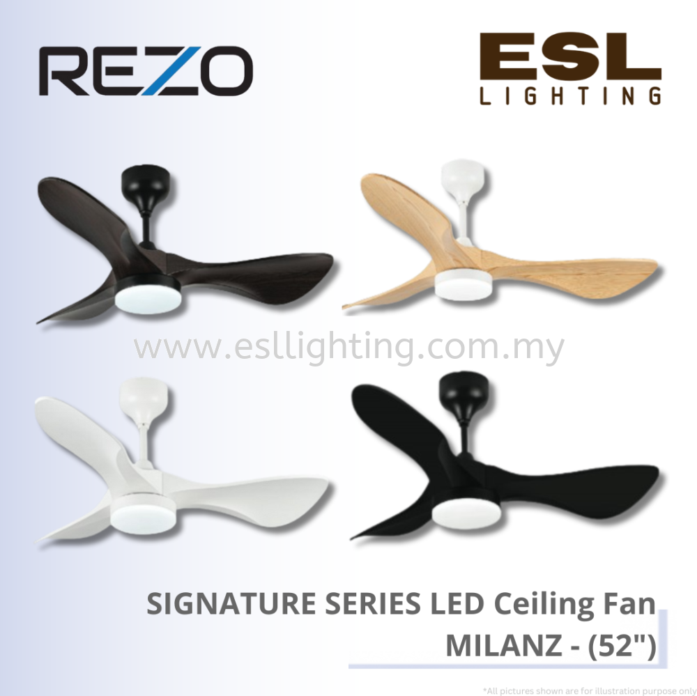 REZO SIGNATURE SERIES LED Ceiling Fan MILANZ - 52"