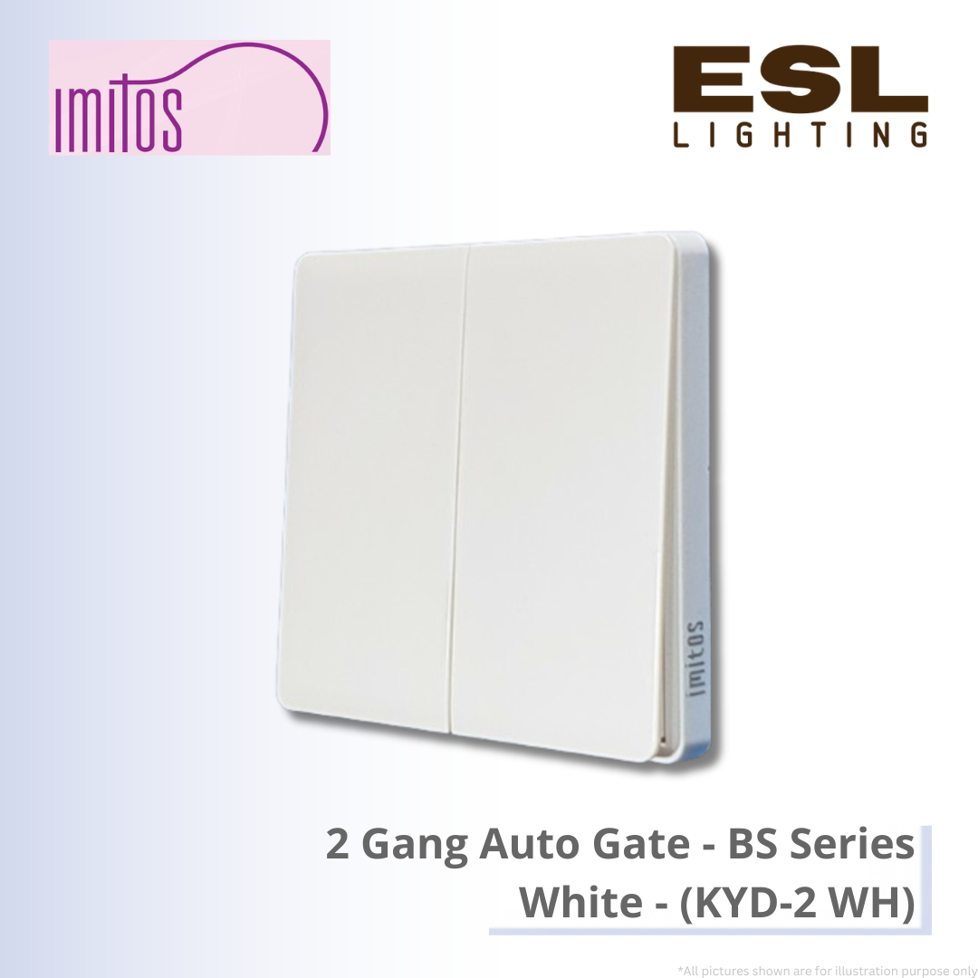 IMITOS 2 Gang Auto Gate (BS Series) White - KYD-2 WH [SIRIM]