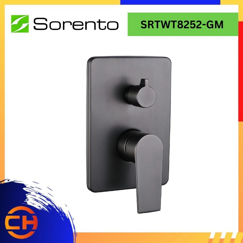 SORENTO BATHROOM MIXER TAP SRTWT8252-GM Concealed Bath & Shower Mixer with Diverter Gunmetal ( L120MM x W111MM x H180MM )