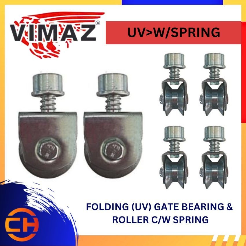 VIMAZ WHEEL SERIES  UV>W/SPRING  FOLDING (UV) GATE BEARING & ROLLER C/W SPRING ( 65MM x 115MM )