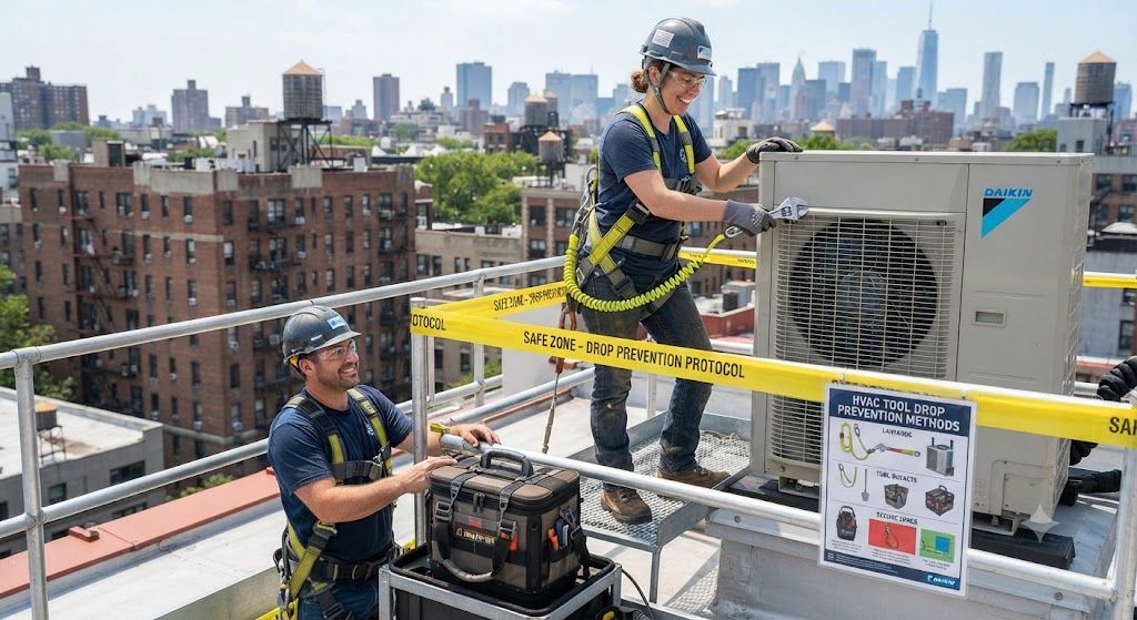 HVAC rooftop installation tool safety procedures