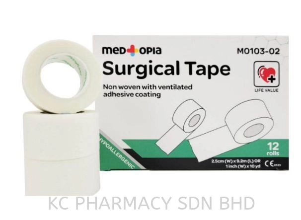 M0103 Medtopia Surgical Tape (Micropore) / With Dispenser (12 ROLLS/BOX) 1 INCH