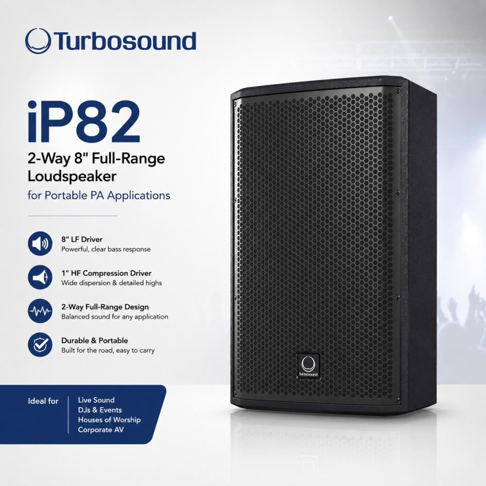 Turbosound iP82 â 2-Way 8" Full-Range Loudspeaker for Portable PA Applications