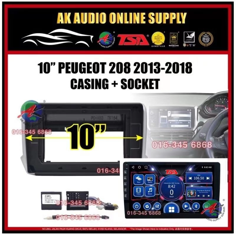 [ MTK 2+32GB ] TSA Peugeot 207 / 208 / 2008  2012 - 2019 With Canbus Android 10'' inch Car player Monitor
