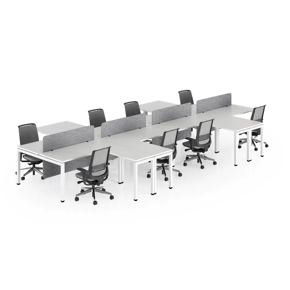 Office Workstation Table Cluster Of 8 Seater | Office Cubicle | ANGULAR SERIES IPA-05