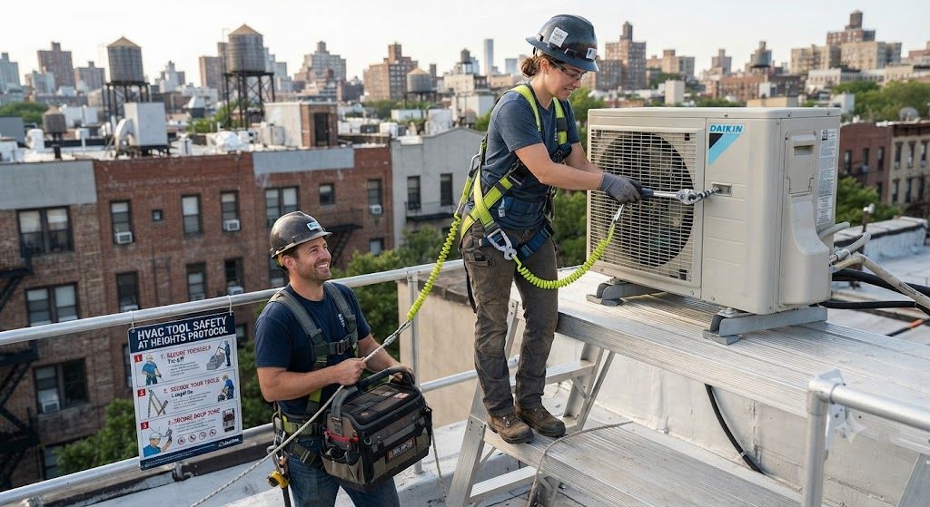 HVAC installation hand tools safety at height