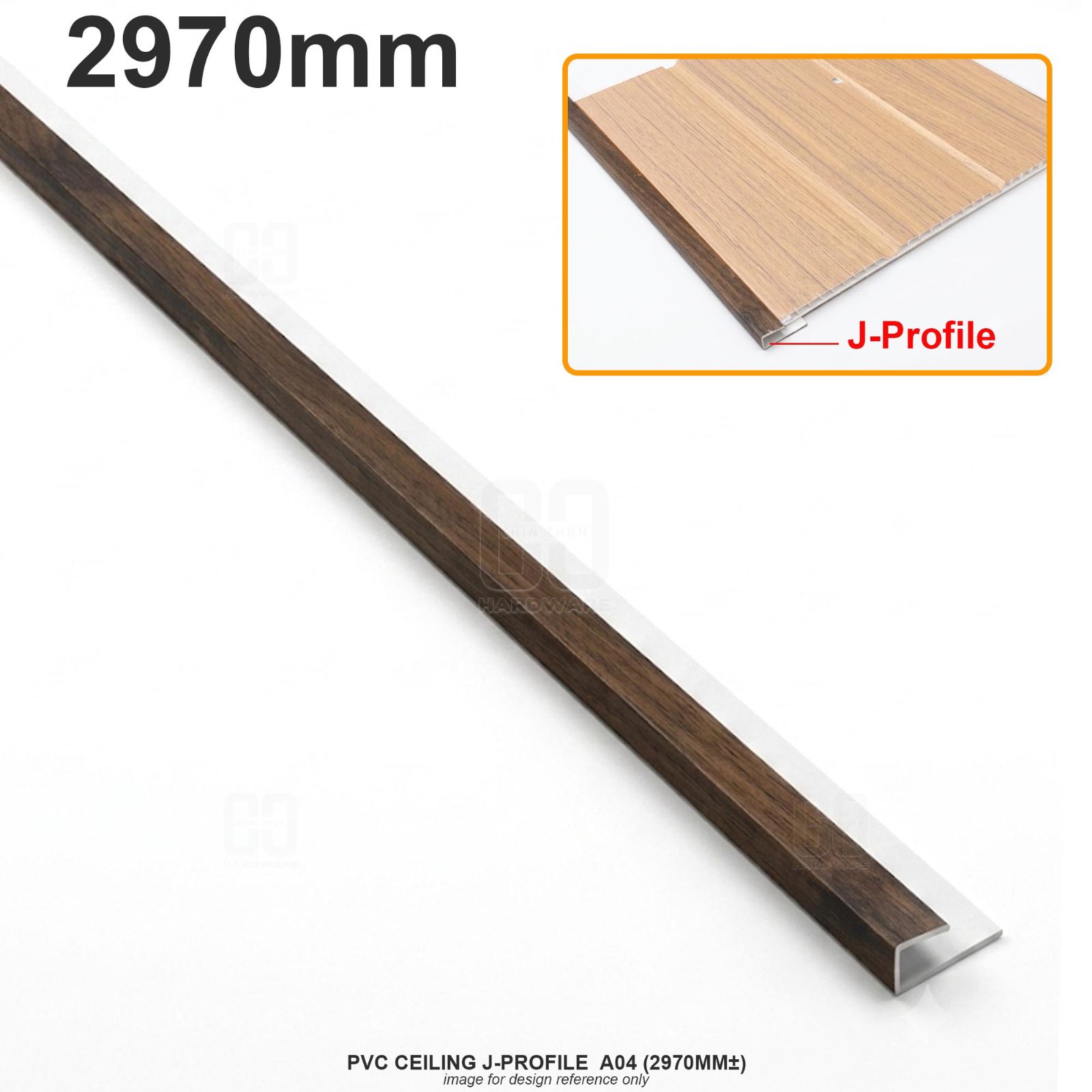 PVC CEILING J-PROFILE A04 (2970MM卤)