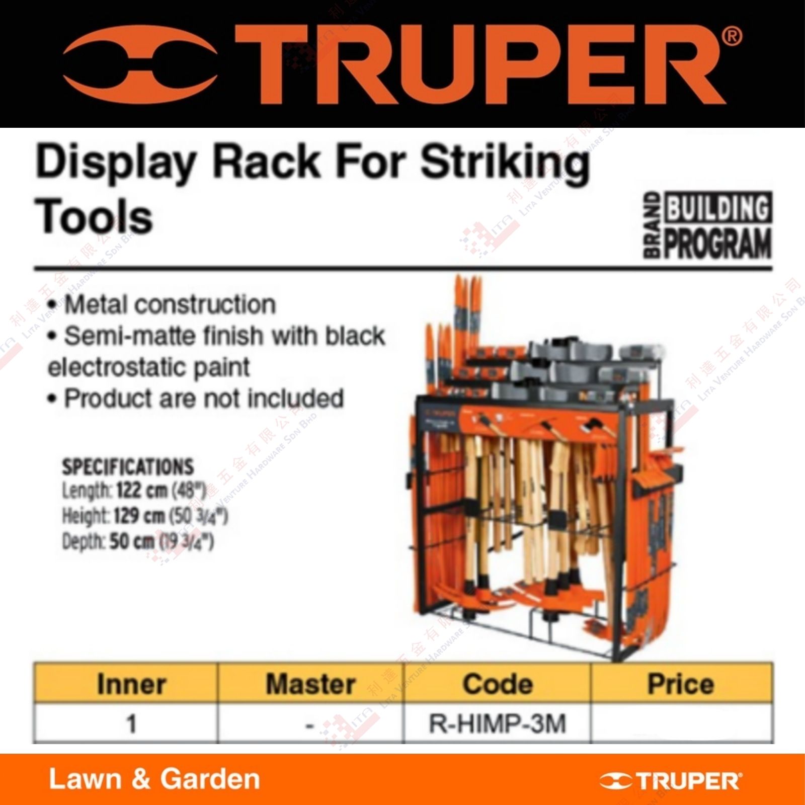 TRUPER BRAND DIAPLAY RACK FOR STRIKING TOOLS - RHIMP3M