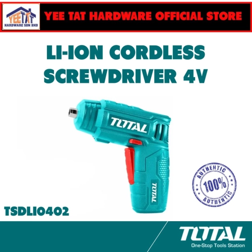 [ TOTAL ] TSDLI0402 4V LITHIUM-ION CORDLESS SCREWDRIVER - YEE TAT HARDWARE SDN BHD