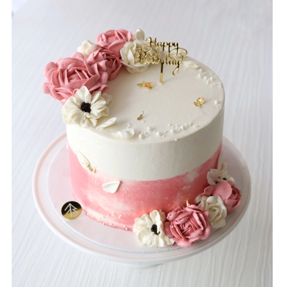 Pink Flower Cake (Same Day Deliver)