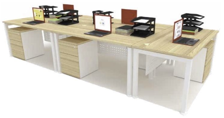 5 pax rectangular table with U metal leg