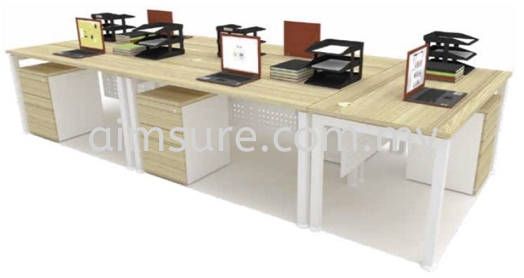 5 pax rectangular table with U metal leg