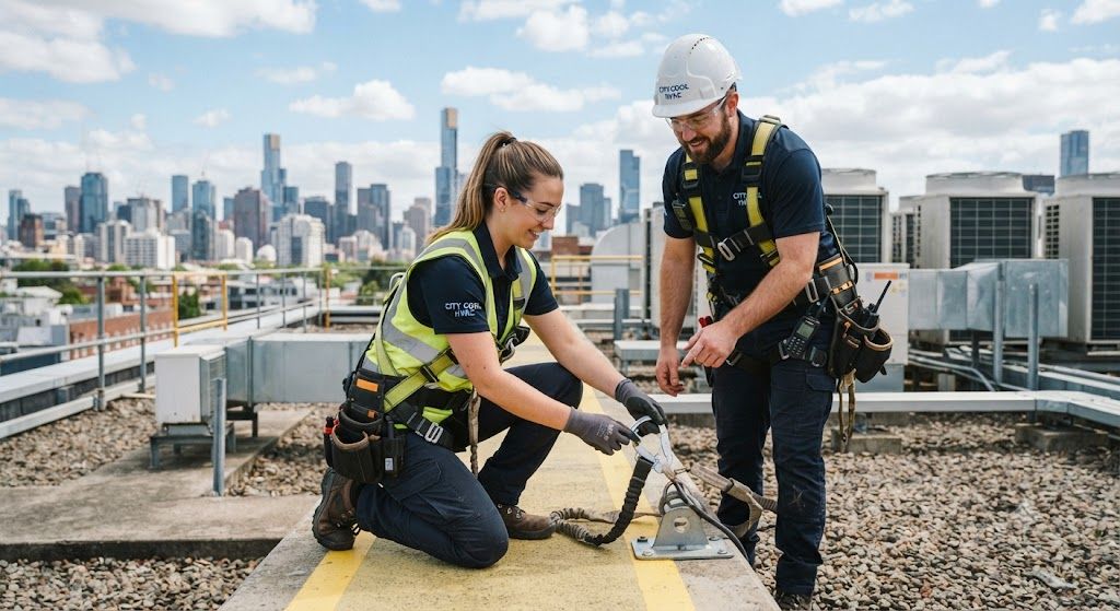 HVAC occupational safety procedures height work