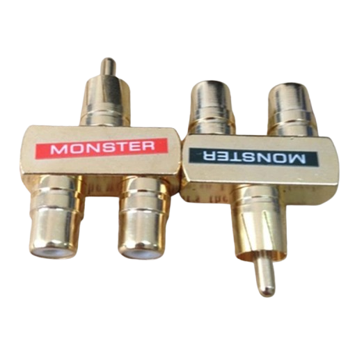 Monster 2 In 1 RCA Male To 2 RCA Female Y Splitter Audio Adapter