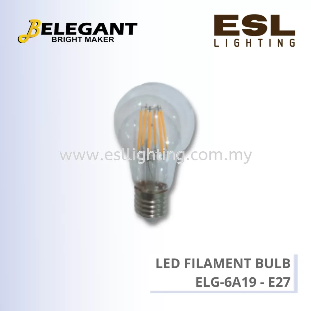 BELEGANT LED FILAMENT BULB E27 6W - ELG-6A19