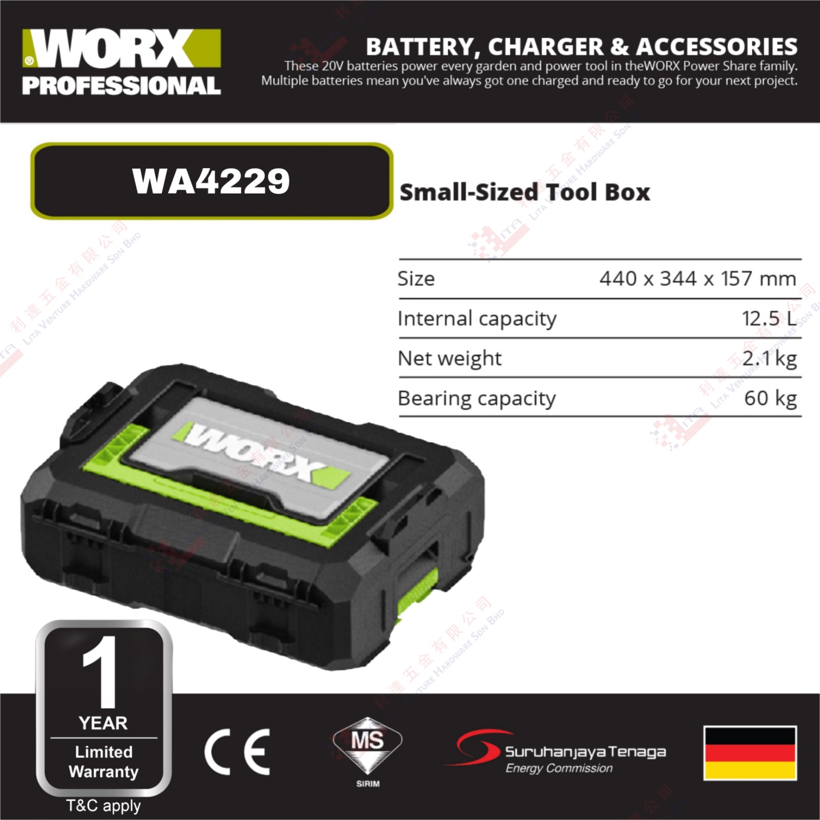 WORX BRAND TOOL BOX - WA4229