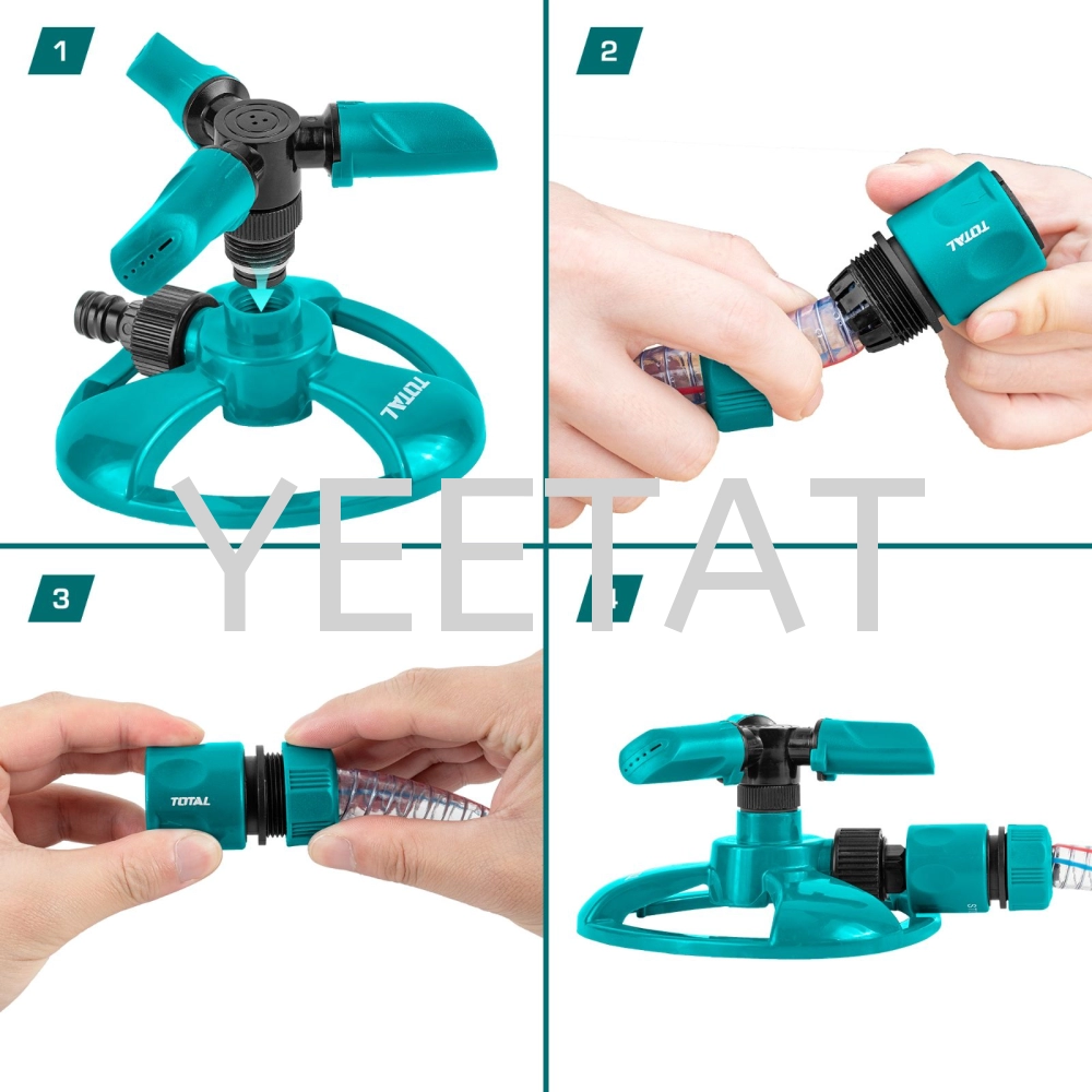 [ TOTAL ] THPS23602 PLASTIC 3 ARM ROTARY SPRINKLER 3/4" TOOL ADAPTOR